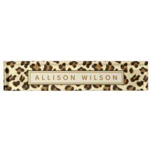 Nombre Impresión de leopardo - Placa personalizada de nom