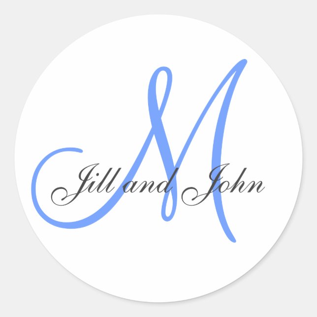 Nombre inicial más nombres Pegatina azul (Anverso)