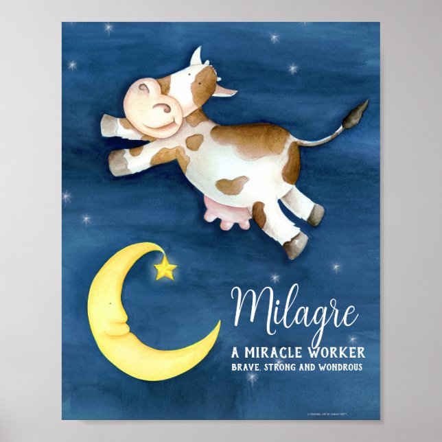 Nombre Milagre que significa arte de una vaca loca (Frente)
