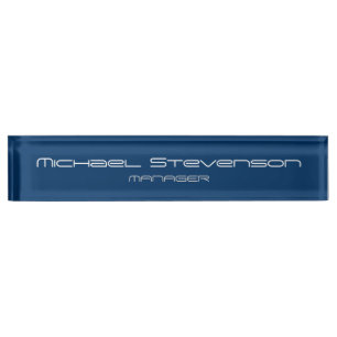 Nombre Moda azul Elegante Escritorio moderno con placa de