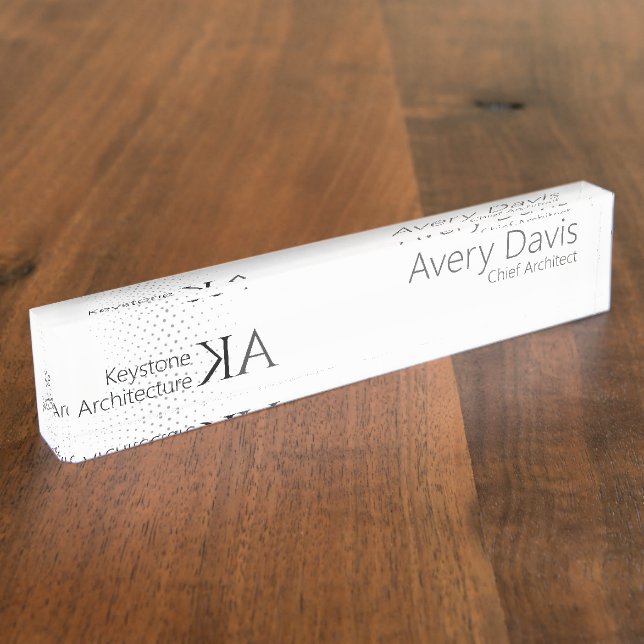 Nombre Moderna placa de escritorio acrílico para arquitec (Lateral)