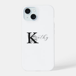 NOMBRE MODERNO DE MONOGRAMA BLANCO CON FLORAL K IN