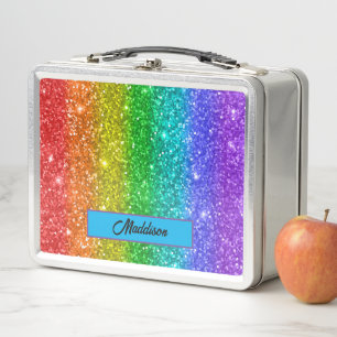 Nombre moderno y colorido del arcoiris Purpurina