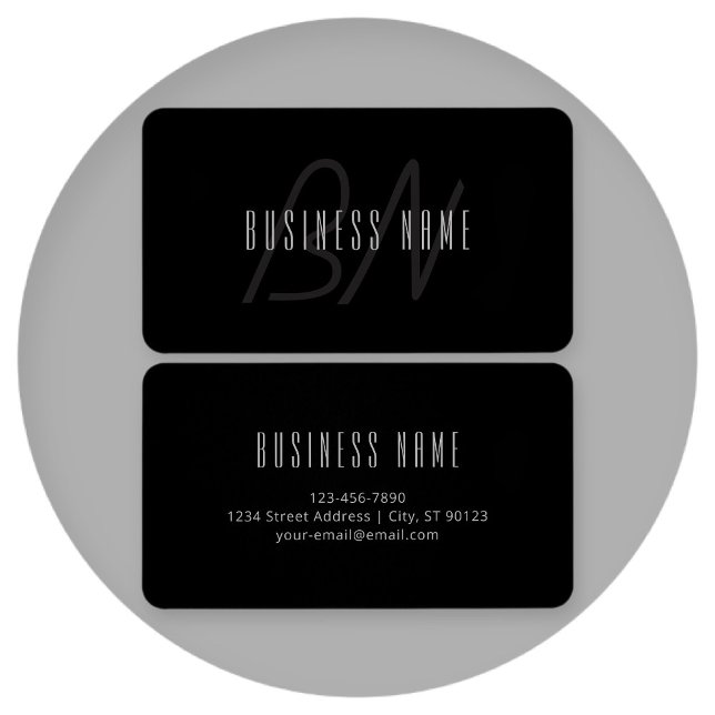 Nombre moderno y elegante y monograma | Gris oscur (Subido por el creador)
