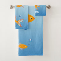 Nombre Monograma del pez dorado azul y Naranja div