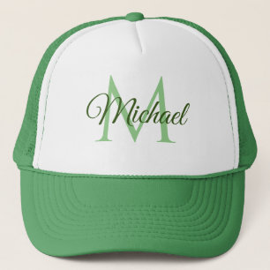 Nombre Monograma Gorra De Béisbol Unisexo Blanco Y