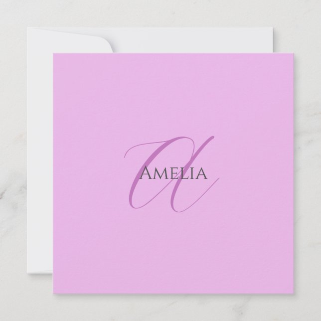 Nombre Monograma Letra inicial Orquídea & Lilac (Anverso)