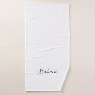 Nombre Monograma Personalizado blanco gris Simple 