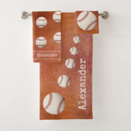 Nombre monogramado béisbol softball baño deportivo