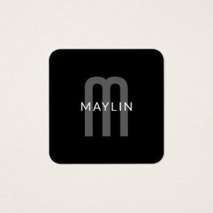 Nombre Monogramado de aspecto moderno   Blanco gri