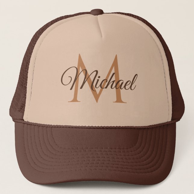 Nombre Monogramado Tan Y Gorra De Béisbol Unisex M (Anverso)