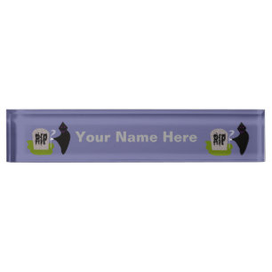 Nombre Muerte en la placa de la mesa del Personalizado de