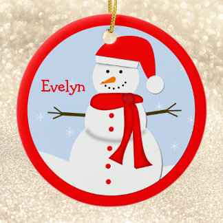 Nombre Navidades personalizados Ornamento de Snowm