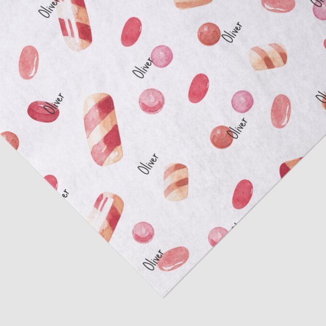 Nombre, Papel de tejidos (3) Patrón de caramelos d (Detalle)