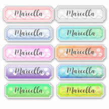 Nombre Pegatina conjunto colores hermosos