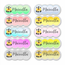 Nombre Pegatina Establecer varios colores con cara