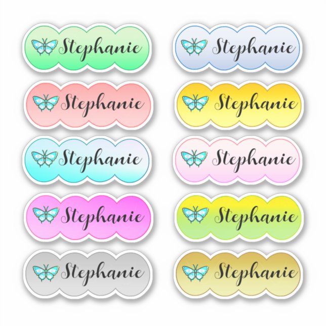 Nombre Pegatina Establecer varios colores con mari (Anverso)