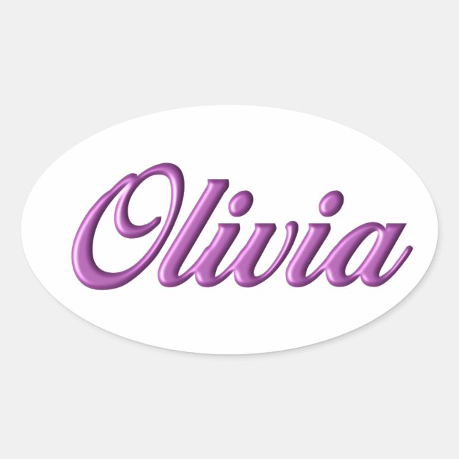 Nombre pegatina Olivia (Anverso)