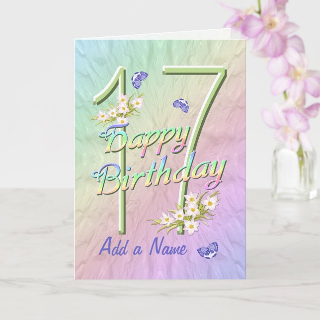 Nombre personalizado 17º cumpleaños Tarjeta de jar (Orquídea)