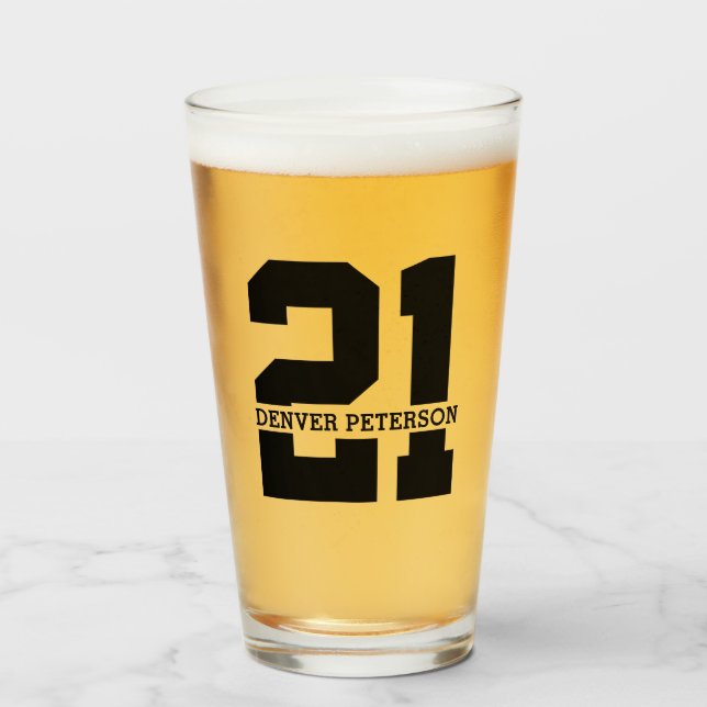 Nombre personalizado 21º cumpleaños moderno (Anverso (lleno))