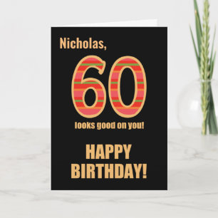Nombre personalizado 60 cumpleaños para su tarjeta