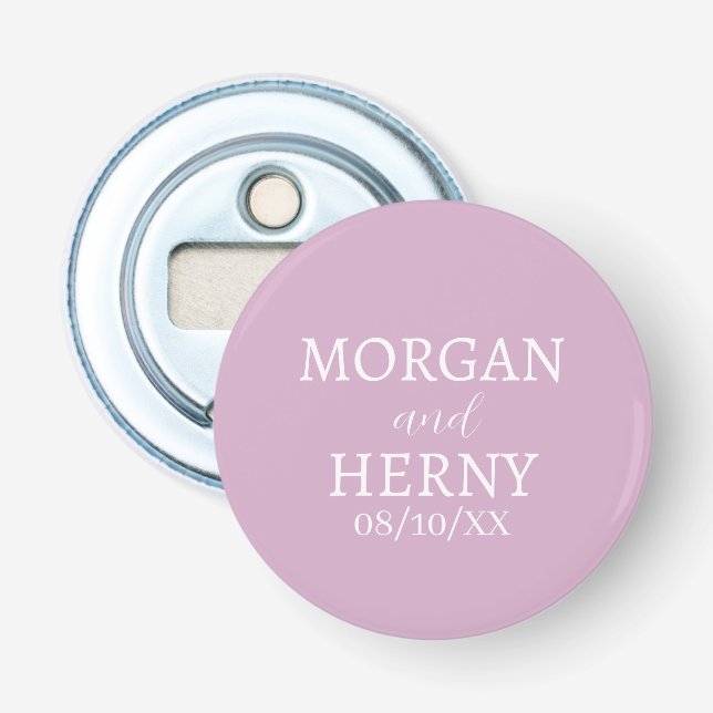 NOMBRE PERSONALIZADO ABREBOTELLAS DE BODAS MODERNO (Anverso)