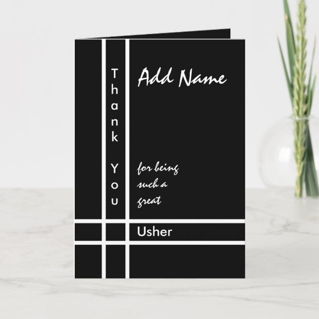 Nombre personalizado - Agradecimiento de ujier de  (Anverso)