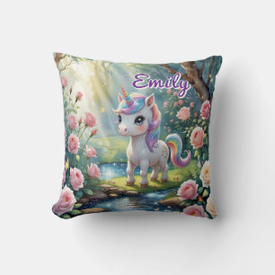 Nombre personalizado Almohada cuadrada de unicorni