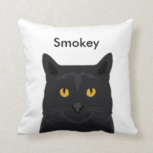 Nombre personalizado almohada de gato - gato negro