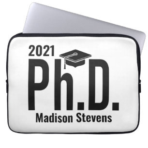 Nombre personalizado, año y color Ph.D. fundas par