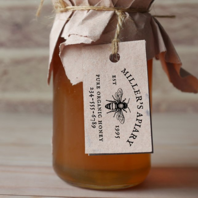 Nombre Personalizado Apiario O Sello De Miel De Gr (Rubber Stamp Mock-up)