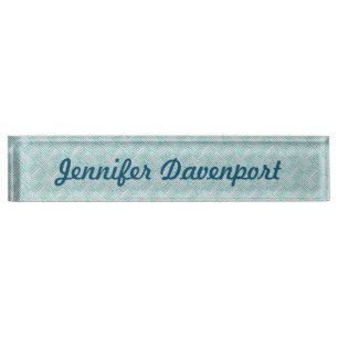 Nombre Personalizado azul claro placa de la mesa
