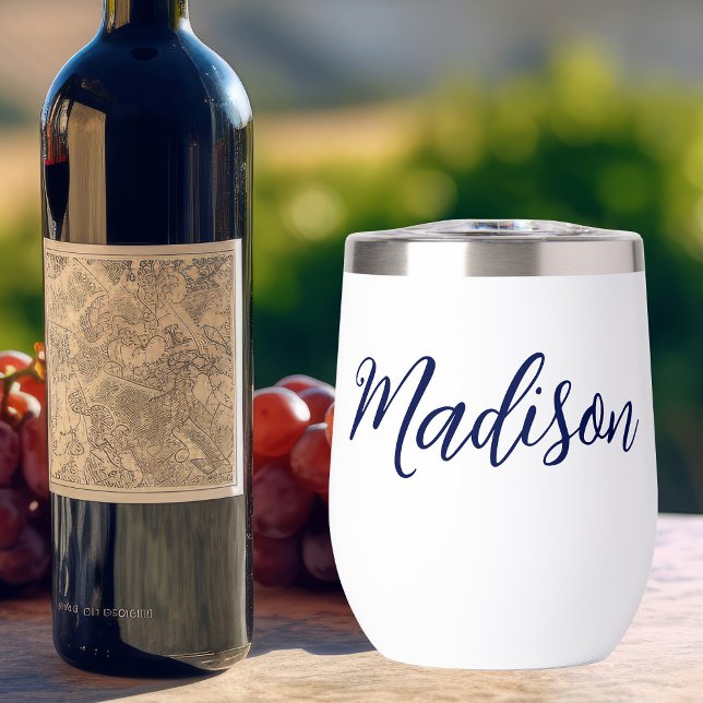 Nombre personalizado azul marino en guión cursivo (Subido por el creador)