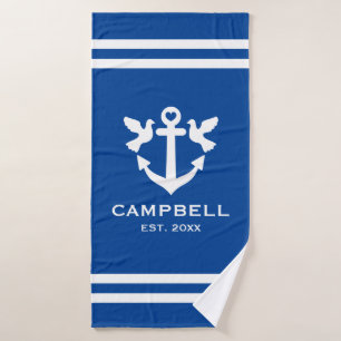 Nombre personalizado azul y blanco del ancla del b