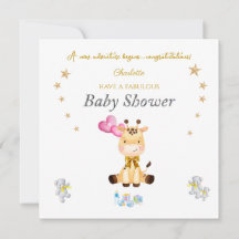 Nombre personalizado Baby Giraffe globos Baby Show