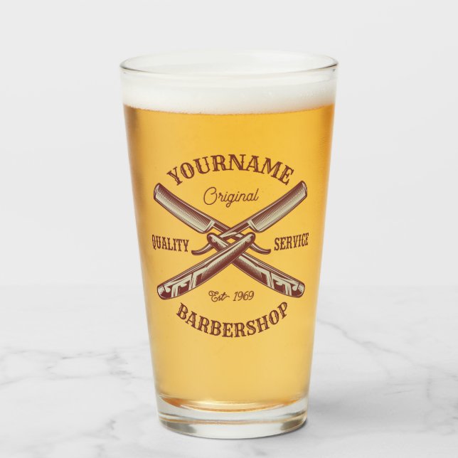 NOMBRE personalizado Barber Straight Razor Barbers (Anverso (lleno))