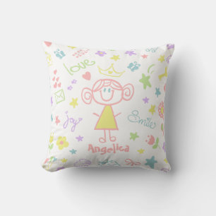 Nombre personalizado Bebé Cojín decorativo Pastel
