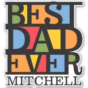Nombre personalizado BEST DAD pegatina