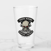 NOMBRE Personalizado Biker Mechanic Skull Motorcyc