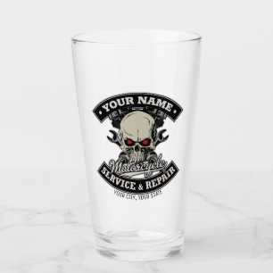 NOMBRE Personalizado Biker Mechanic Skull Motorcyc