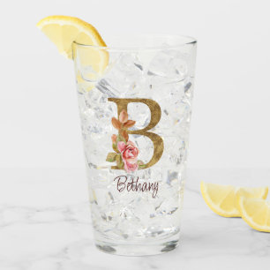 Nombre personalizado Blush rosas rosadas hoja de o