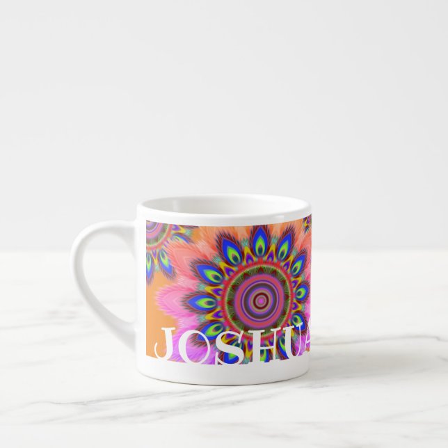 Nombre personalizado BOHO espresso taza de café (Izquierda)