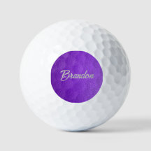 Nombre personalizado bolas de golf de cuero púrpur