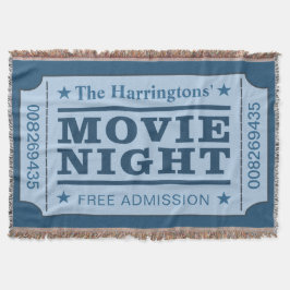 Nombre personalizado "boleto de película" manta de