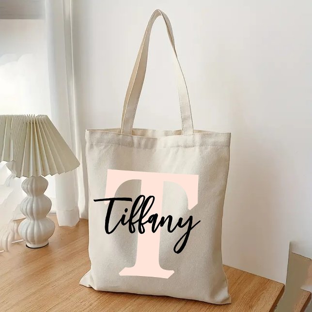 Nombre personalizado Bolsa inicial para mujeres y  (initial bag for women, bridesmaid gift bag, tote bag for her, monogram bag for mom, custom bag mom)