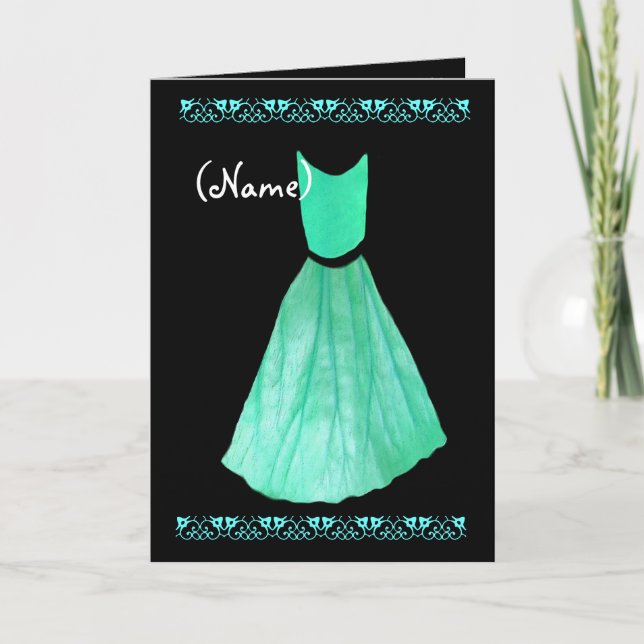 NOMBRE PERSONALIZADO Bridesmaid Invitación MINT GR (Anverso)
