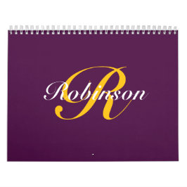 Nombre personalizado Calendario púrpura 2025
