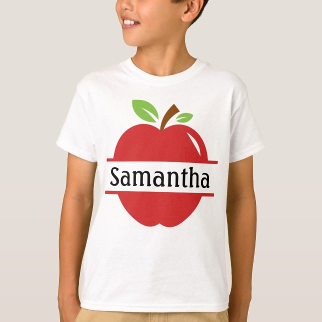 Nombre personalizado camiseta de Apple roja (Anverso)