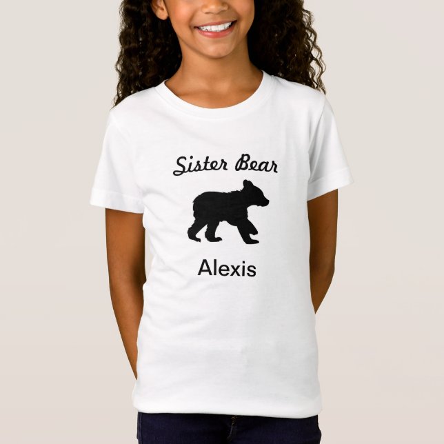Nombre personalizado camiseta del chica del oso de (Anverso)