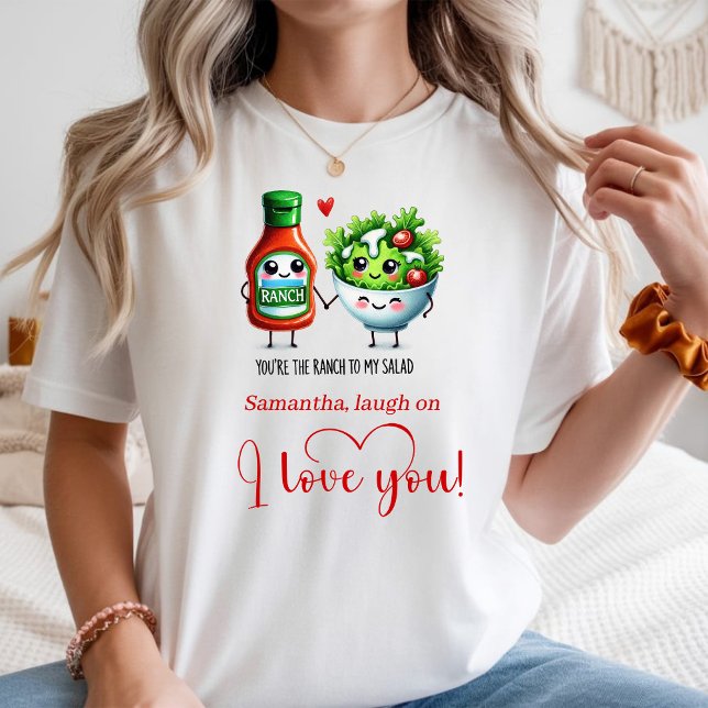 Nombre personalizado Camiseta divertida de comida  (Custom Name Funny Food Women Tee Romantic Valentine)